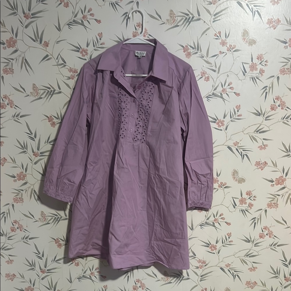 Lavender Dress with Embroidered Detail